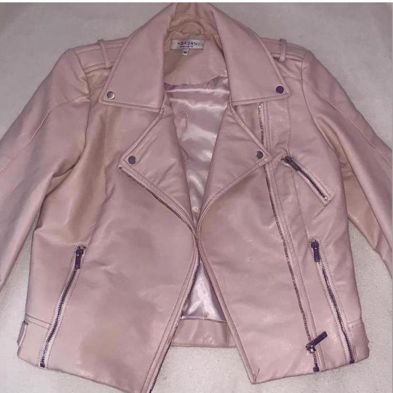 Nude pink clearance leather jacket