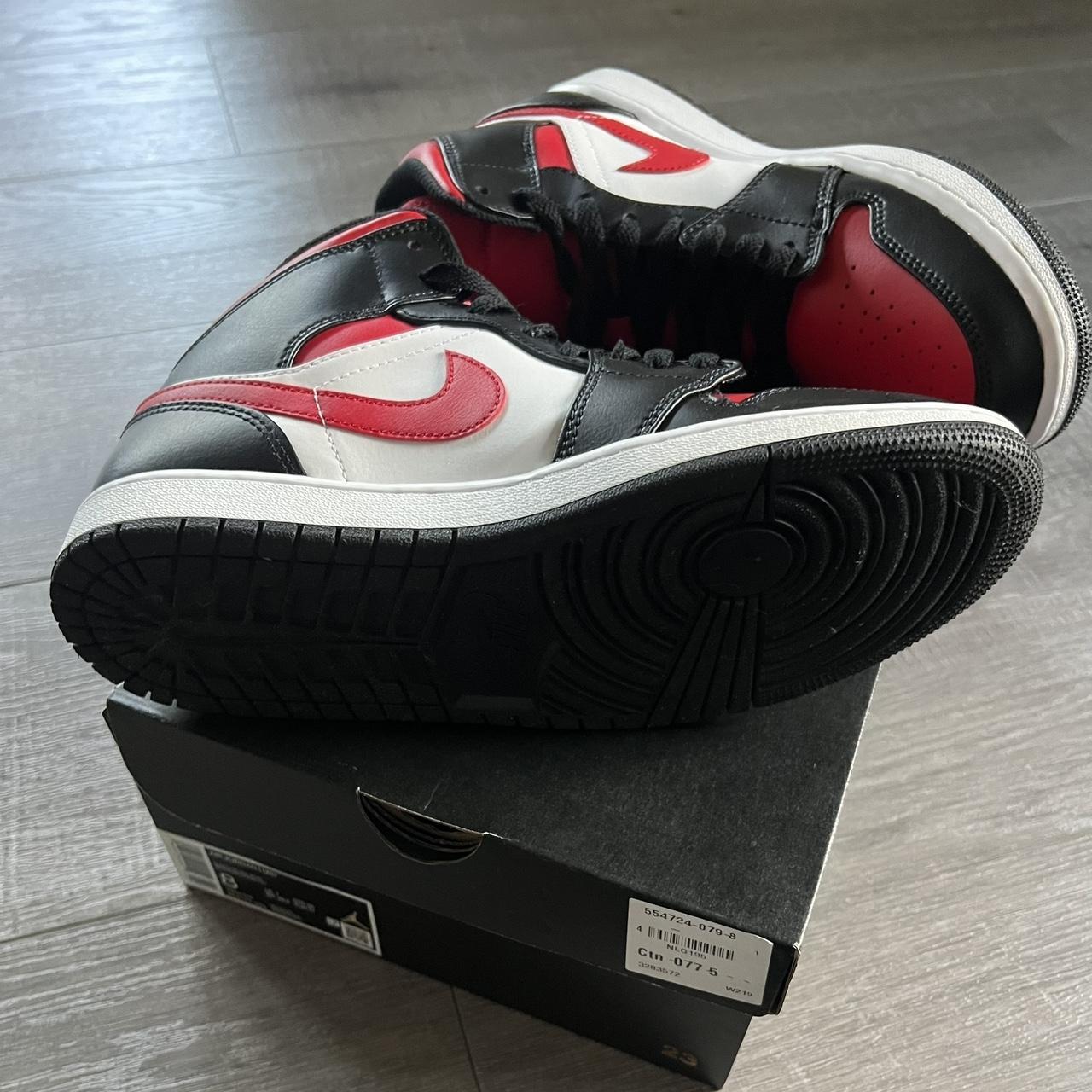 jordan1 mid bred toe customize⚫️🔴 - YouTube