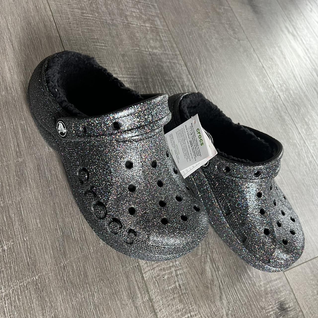 Classic Glitter Lined Clog Black Glitter Crocs Women's Black