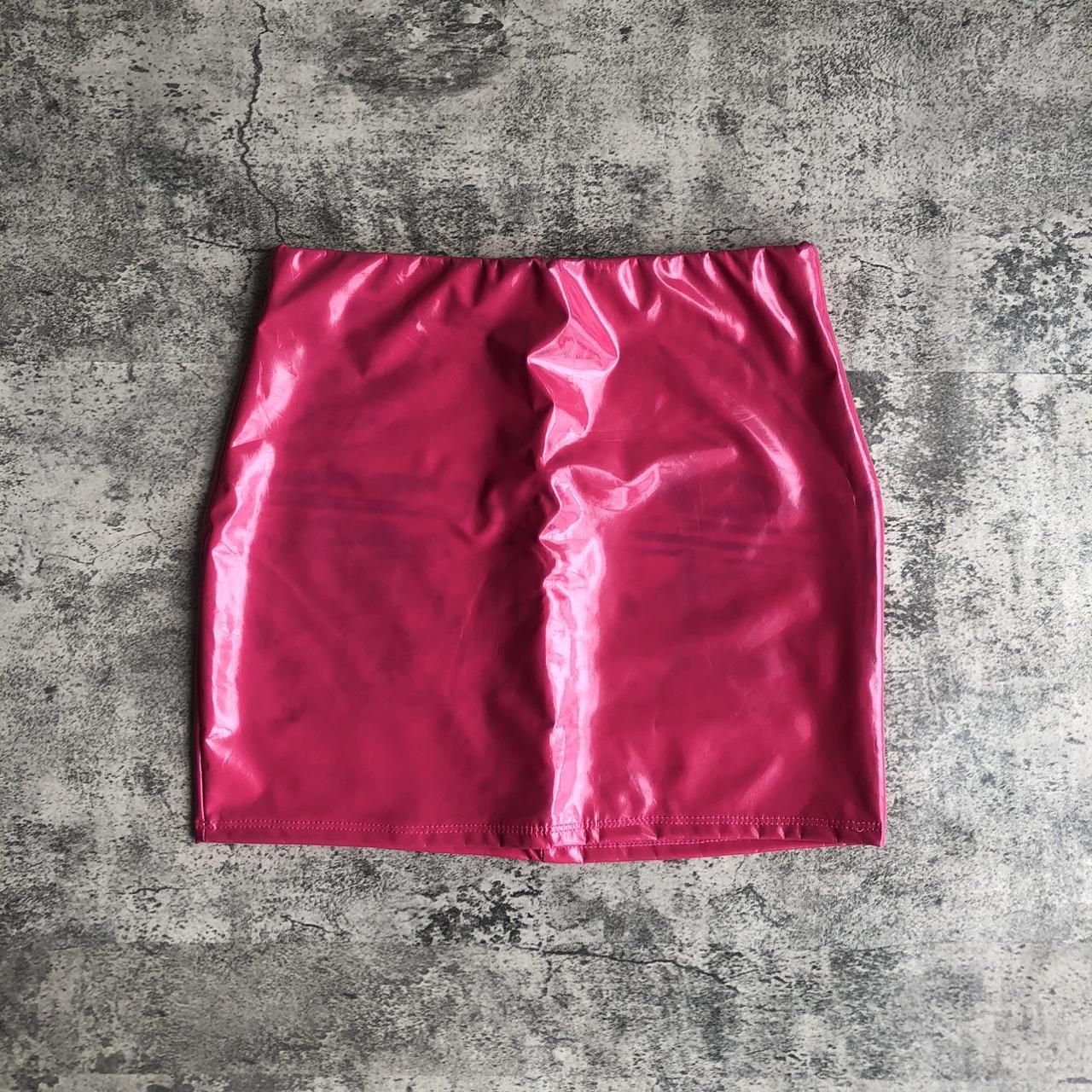 Pink leather 2024 skirt 90s