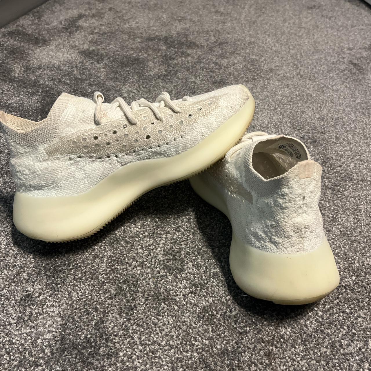 White Yeezy, soles glow in the dark. Worn a few... Depop