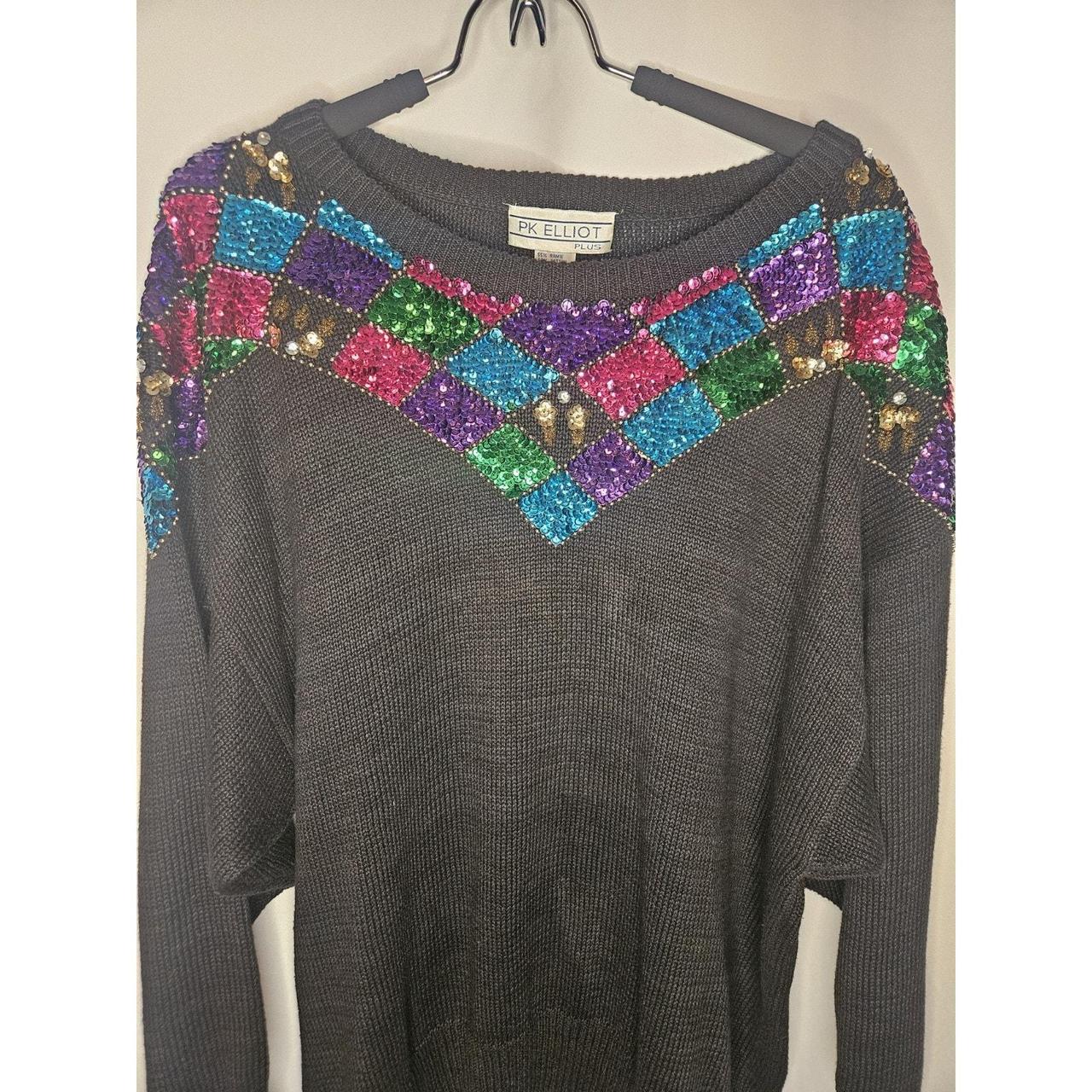 Source Unknown Women's Sweater - Black/Multi - XX… - image 2