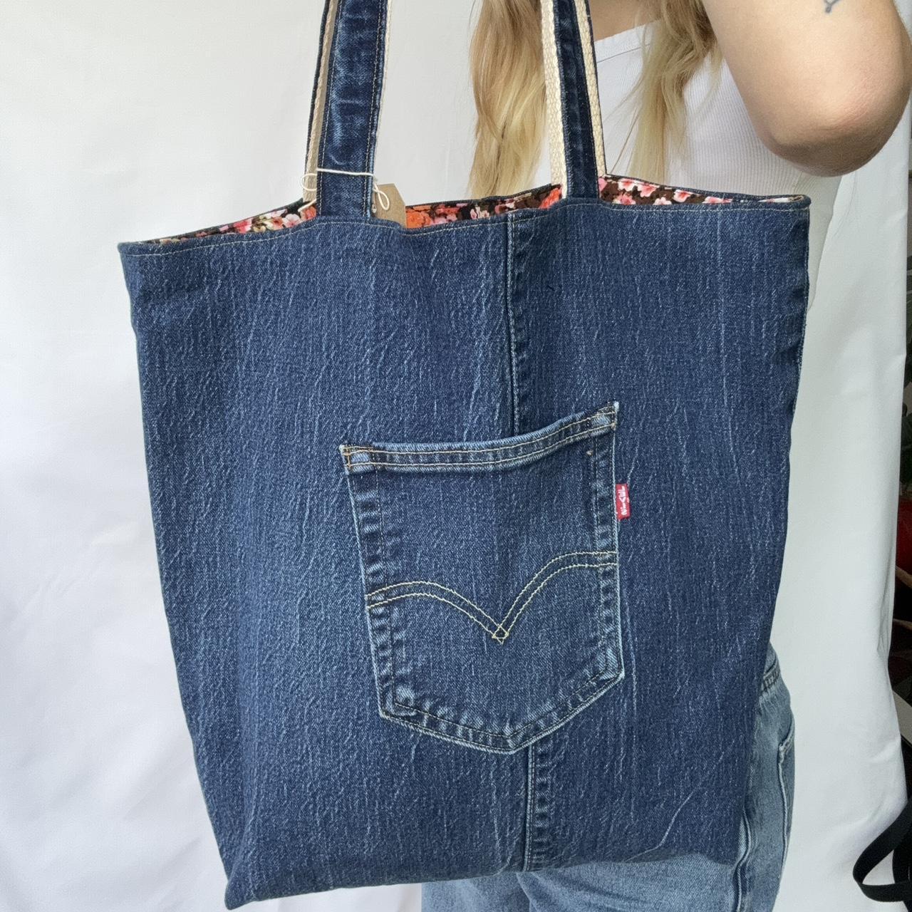 Upcycled, handmade denim tote