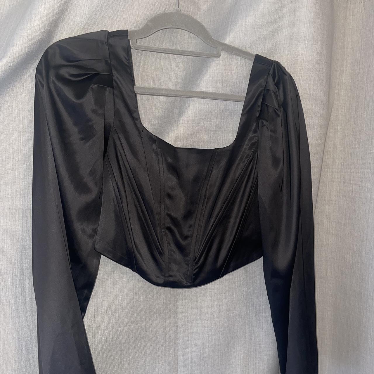 Pretty Little Thing black corset top, size 12... Depop