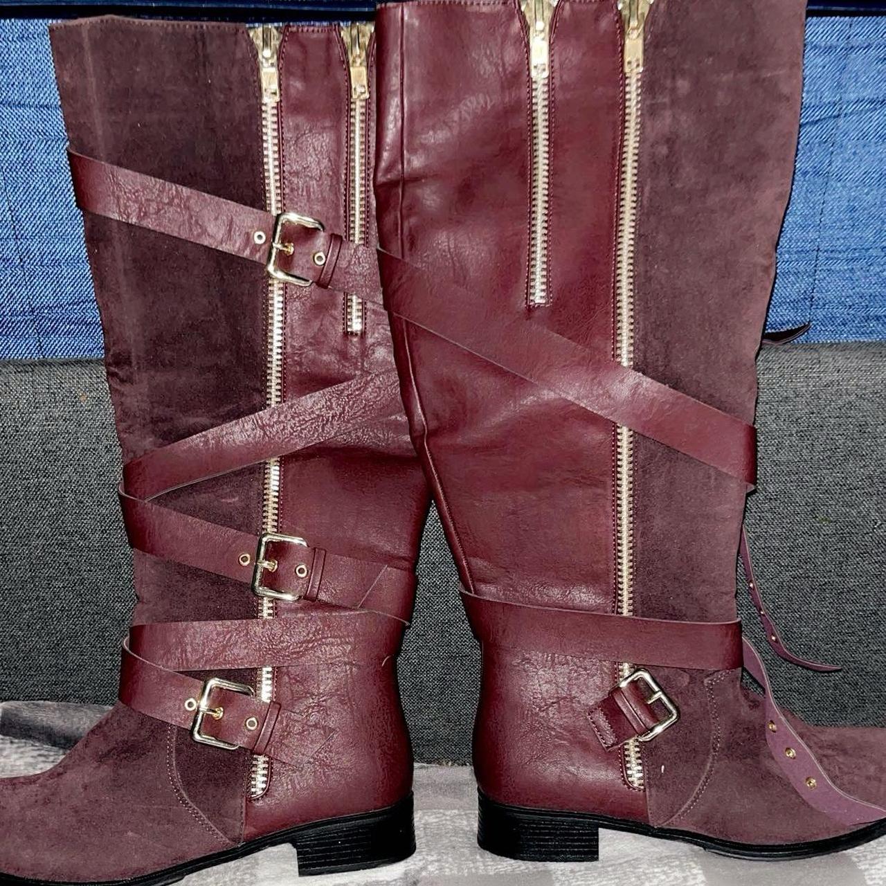 shoedazzle burgundy boots