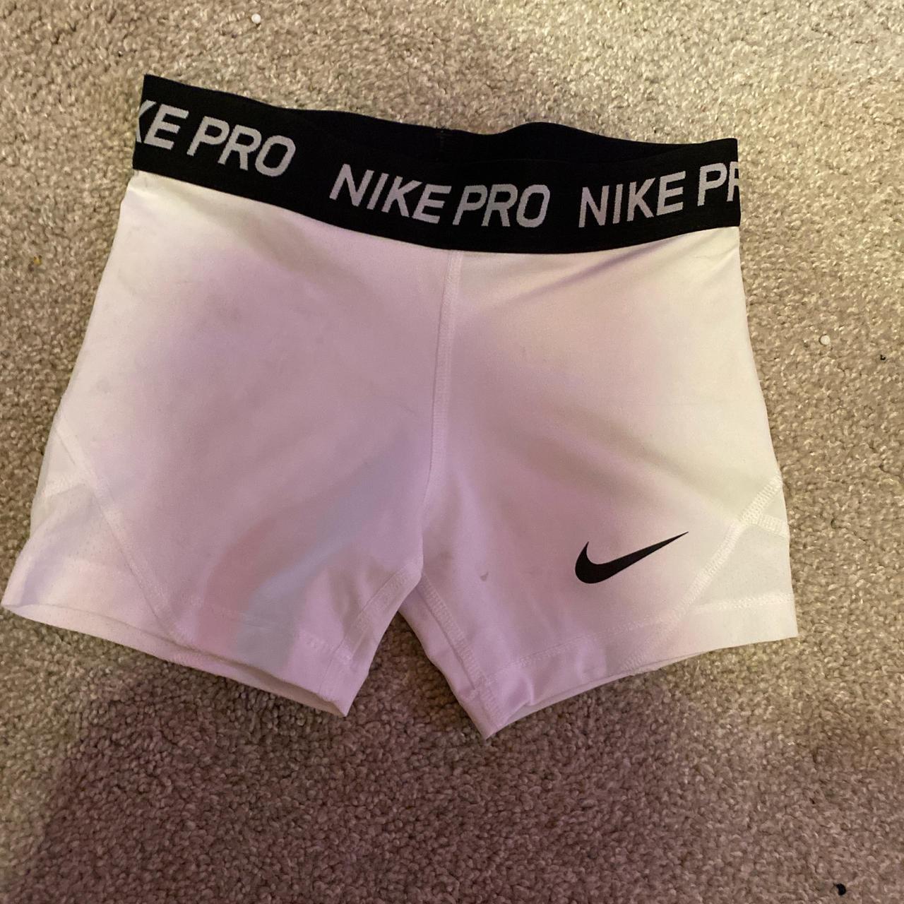 White and black Nike pro shorts