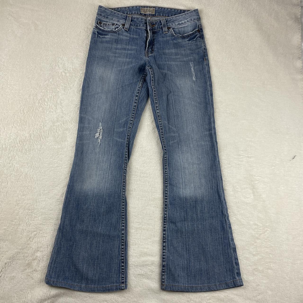 y2k flare jeans light wash flares by BKE. light... - Depop