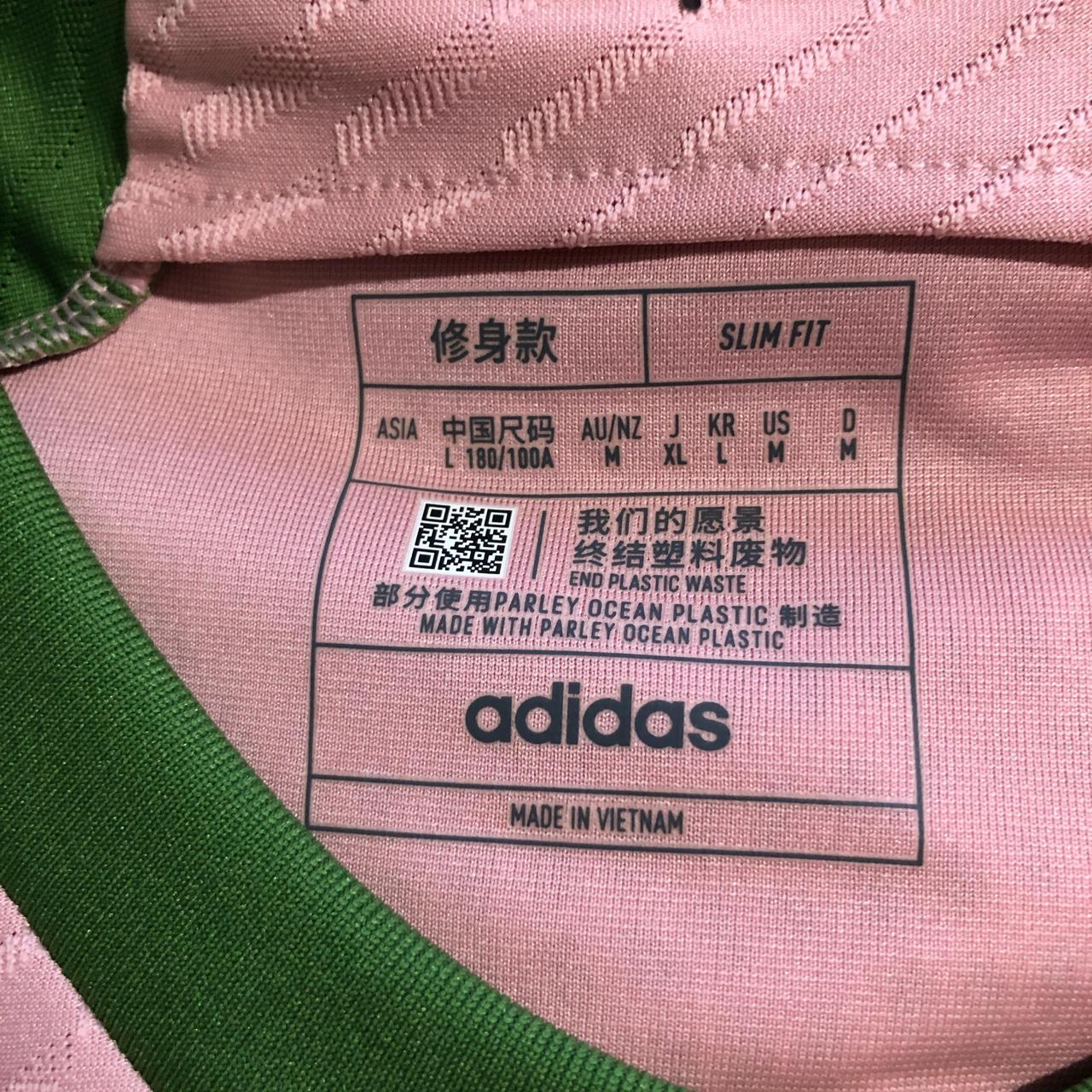 adidas NIGO®サッカーシャツ XL ピンク/グリーン 超限定コラボ】アディダス×NIGO☆サッカー ゲームシャツ L