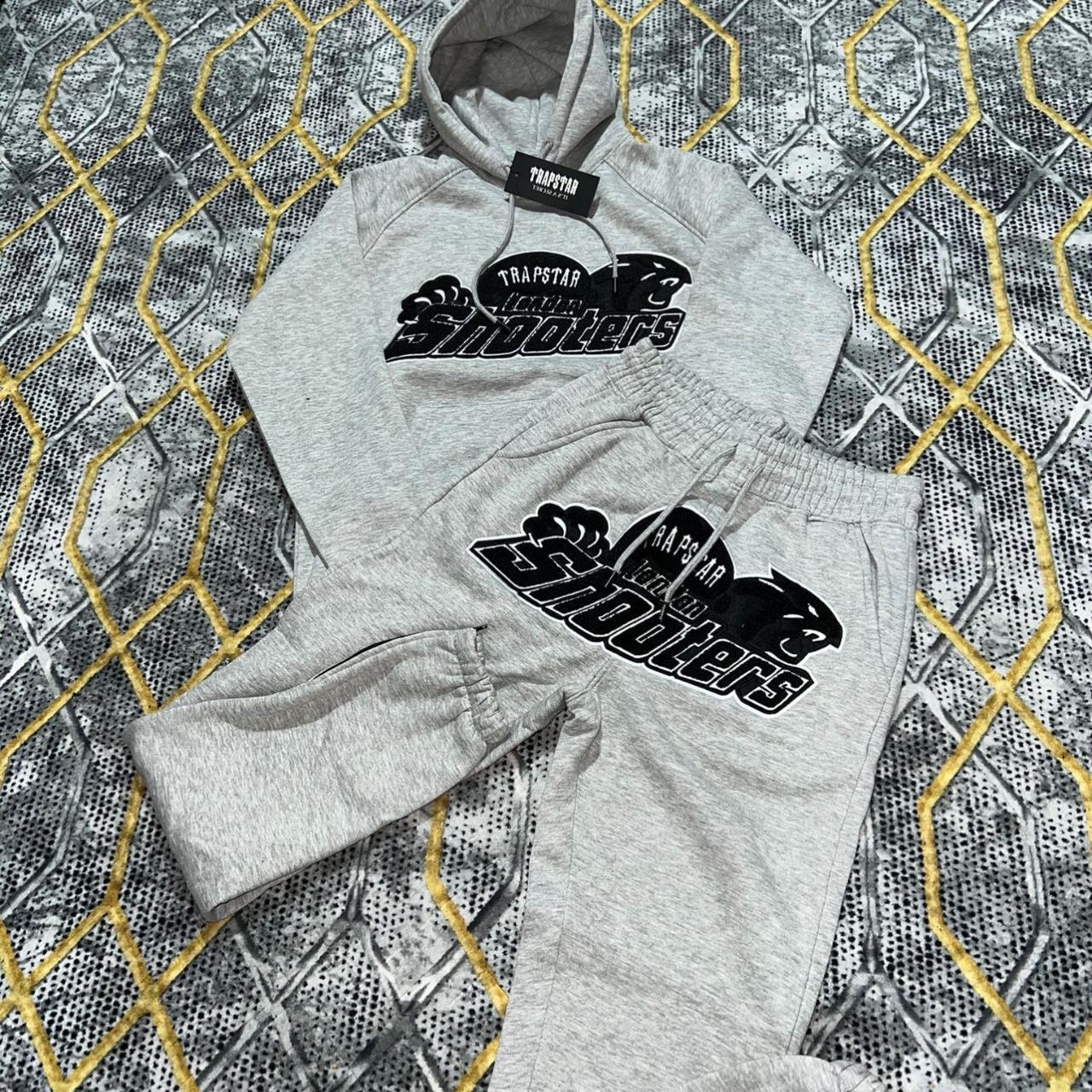 Grey/white black trapstar shooters tracksuit 🥷🏼 Depop