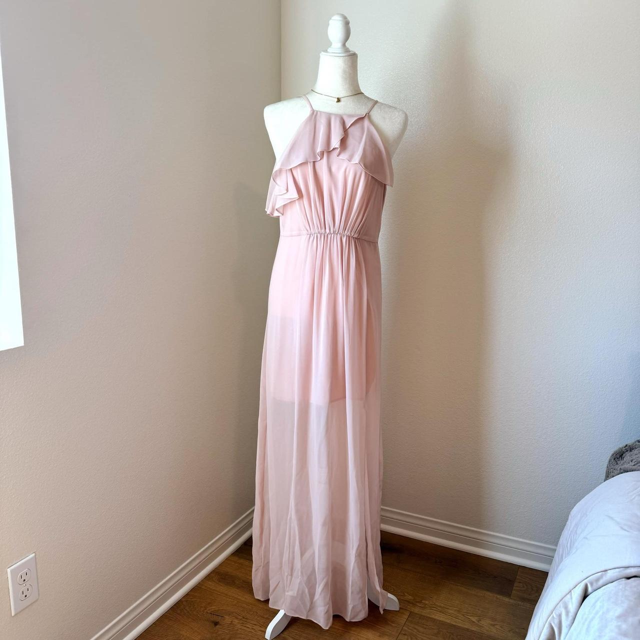 BCBG Generation Light pink peach halter chiffon. Depop