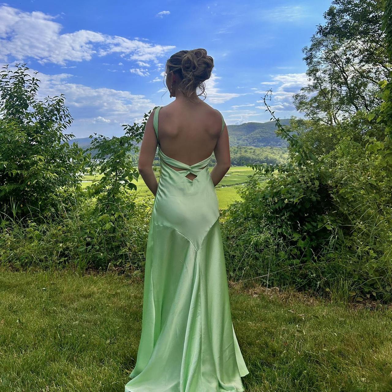 David's bridal meadow green dress best sale