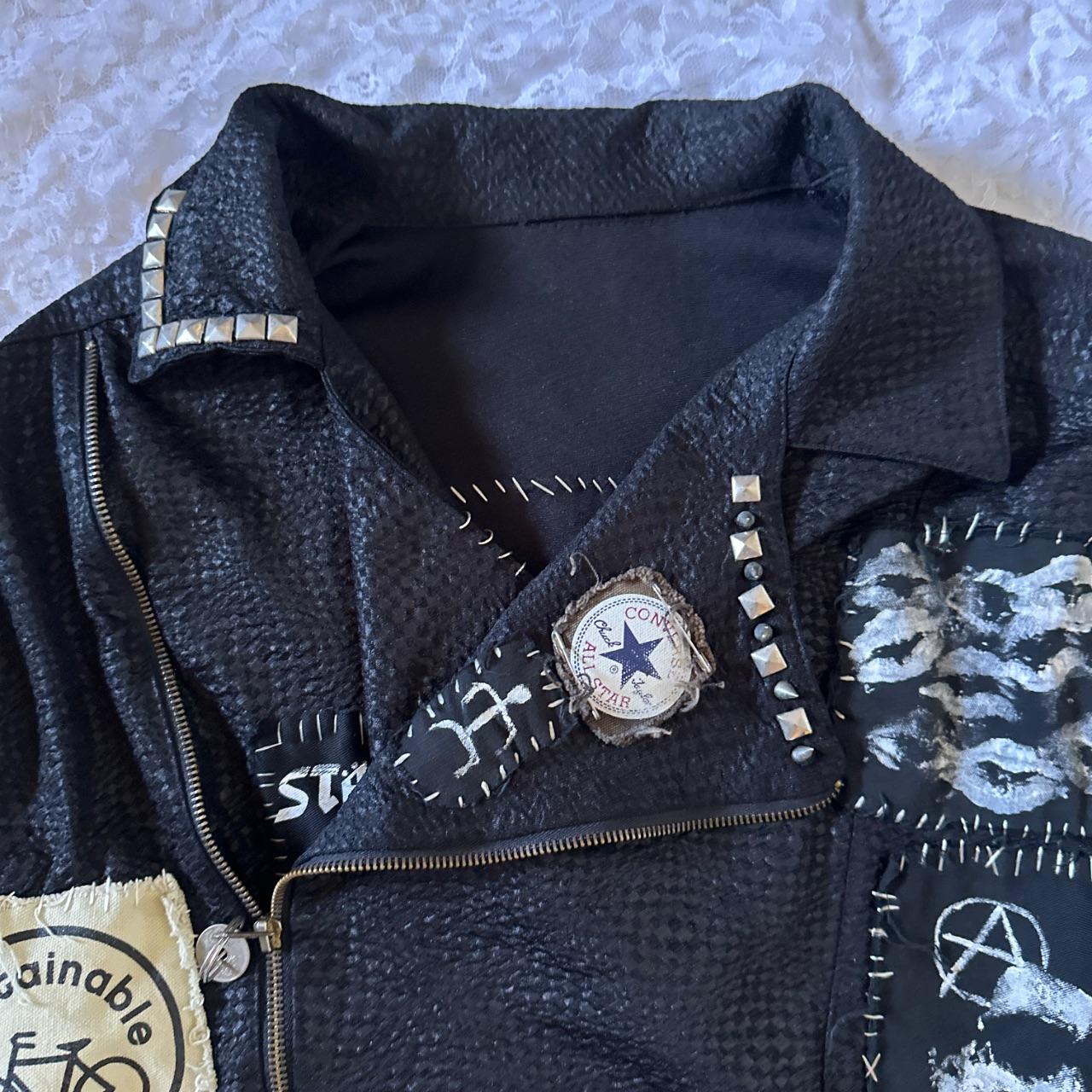 Men's Jacket - Black - M – patchwork jacket hand … - image 2