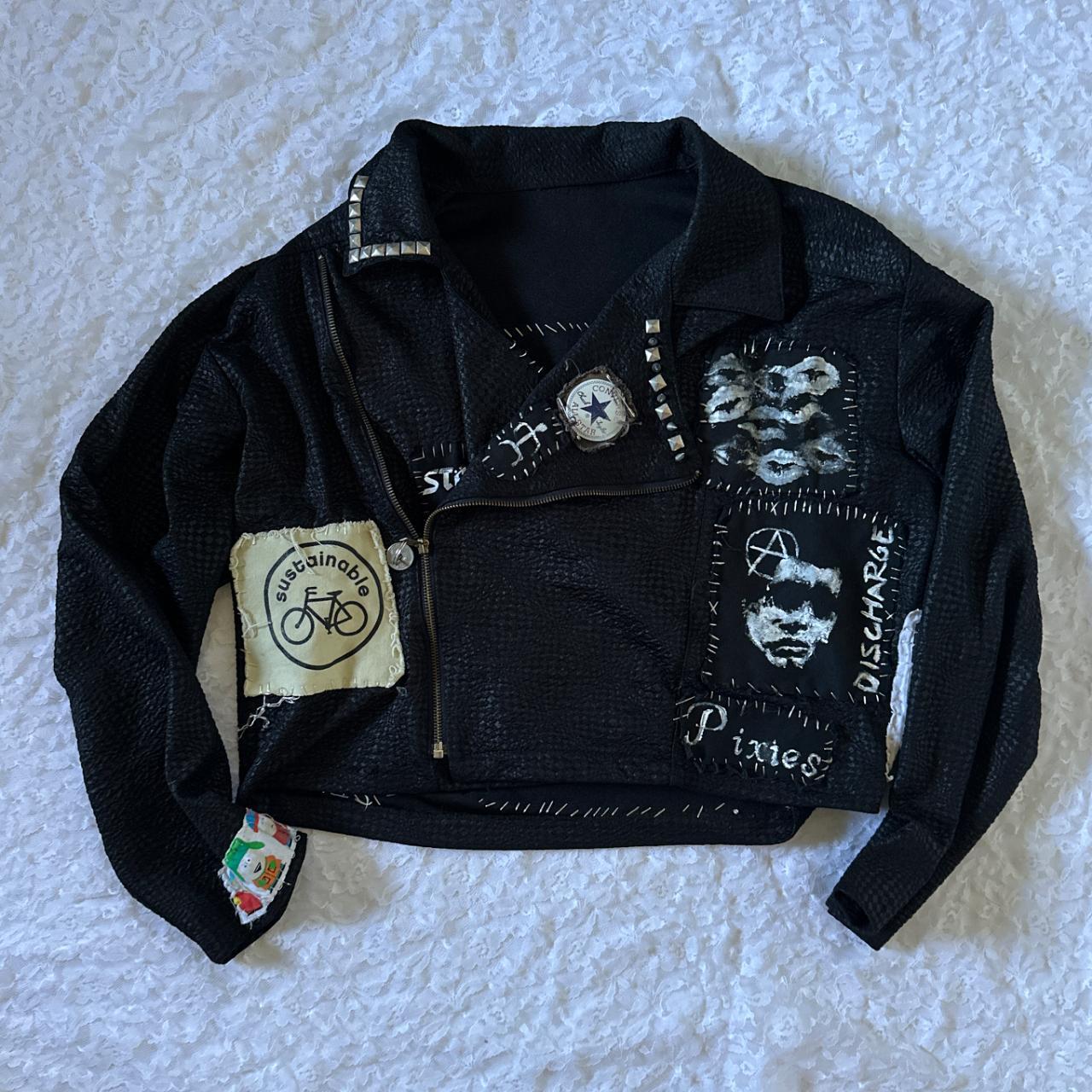 Men's Jacket - Black - M – patchwork jacket hand … - image 1