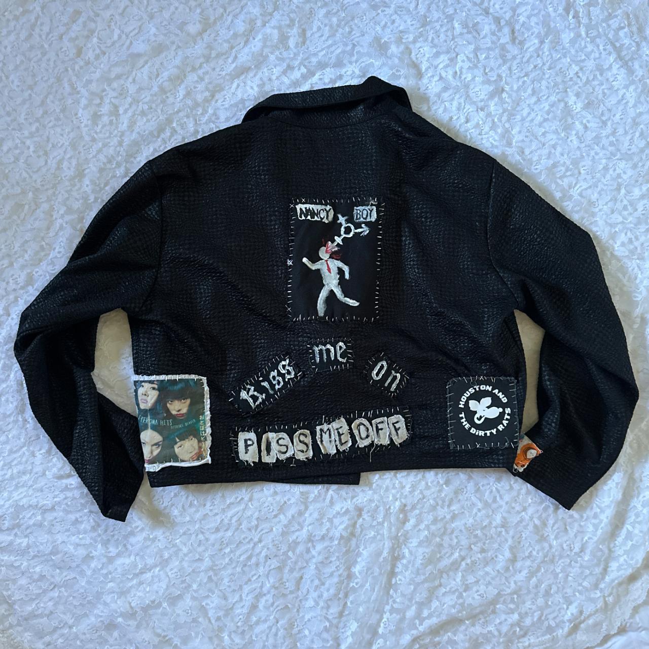 Men's Jacket - Black - M – patchwork jacket hand … - image 4