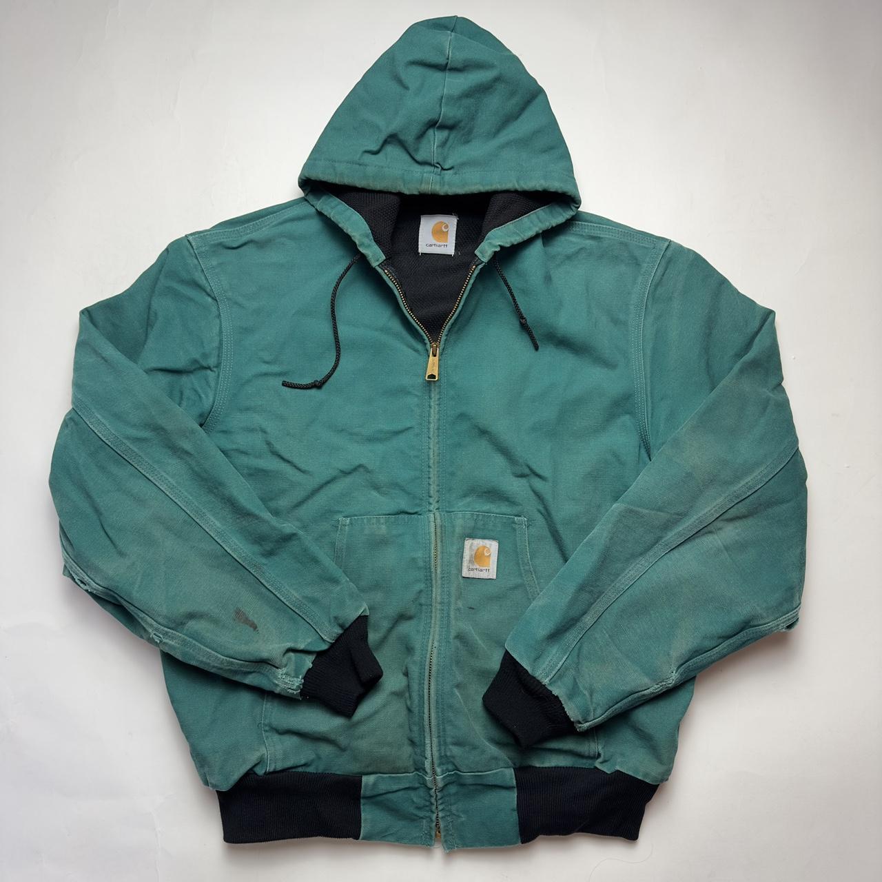 Carhartt Active Jacket 90s J03 Aqua Thermal Lined... - Depop