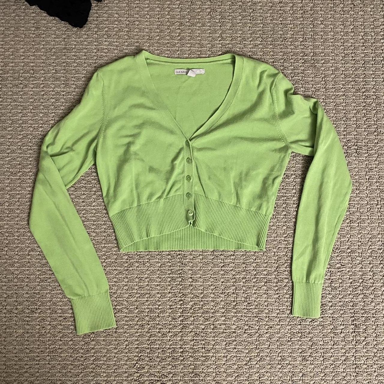 Green crop cardigan Old navy vintage Unif dupe - Depop