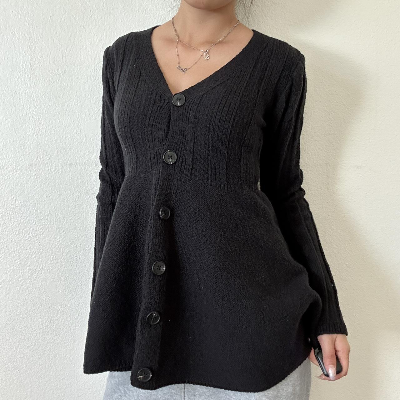 Women's Sweater - Black - S – Black basic button … - image 2