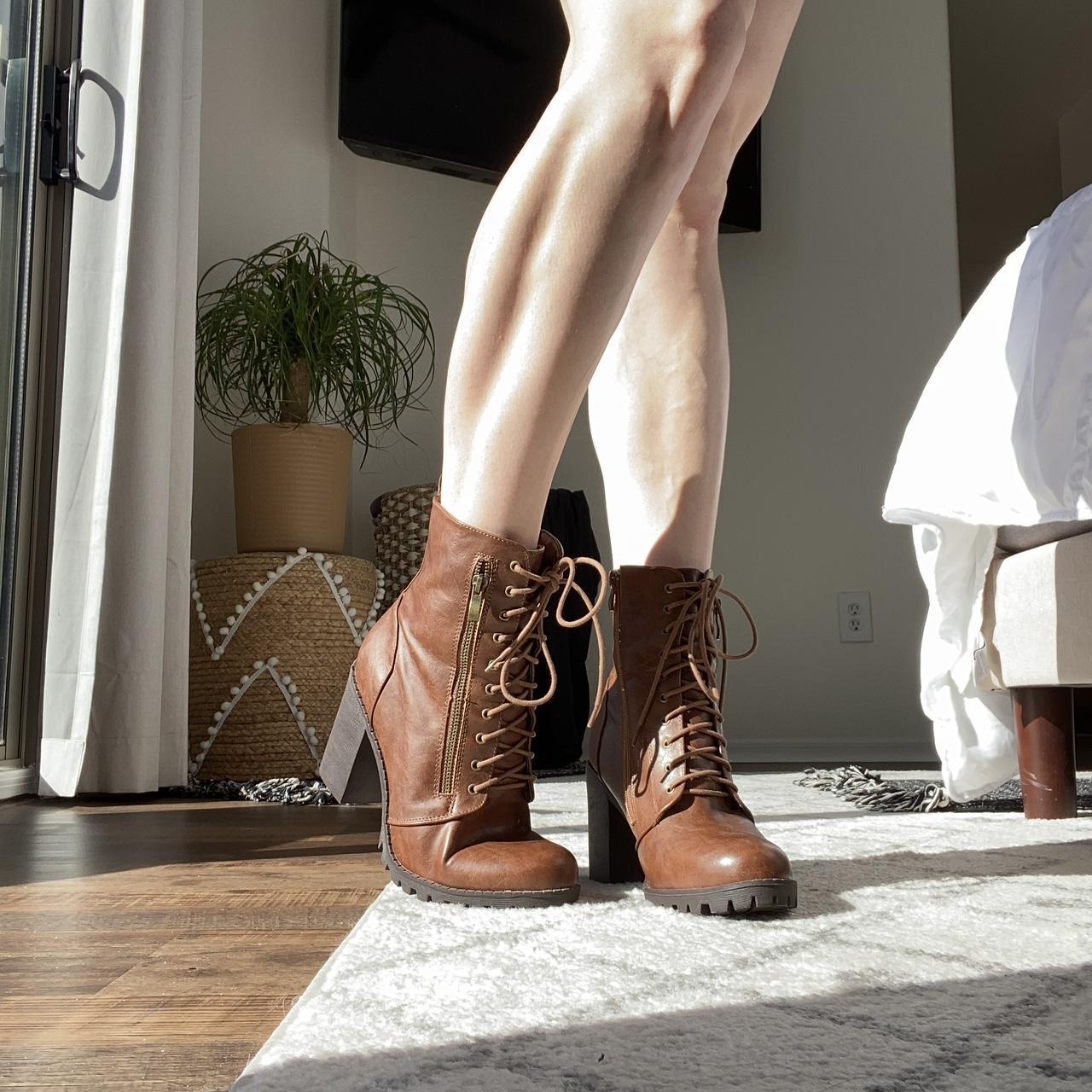 Brown and tan lace up boots! Super comfortable