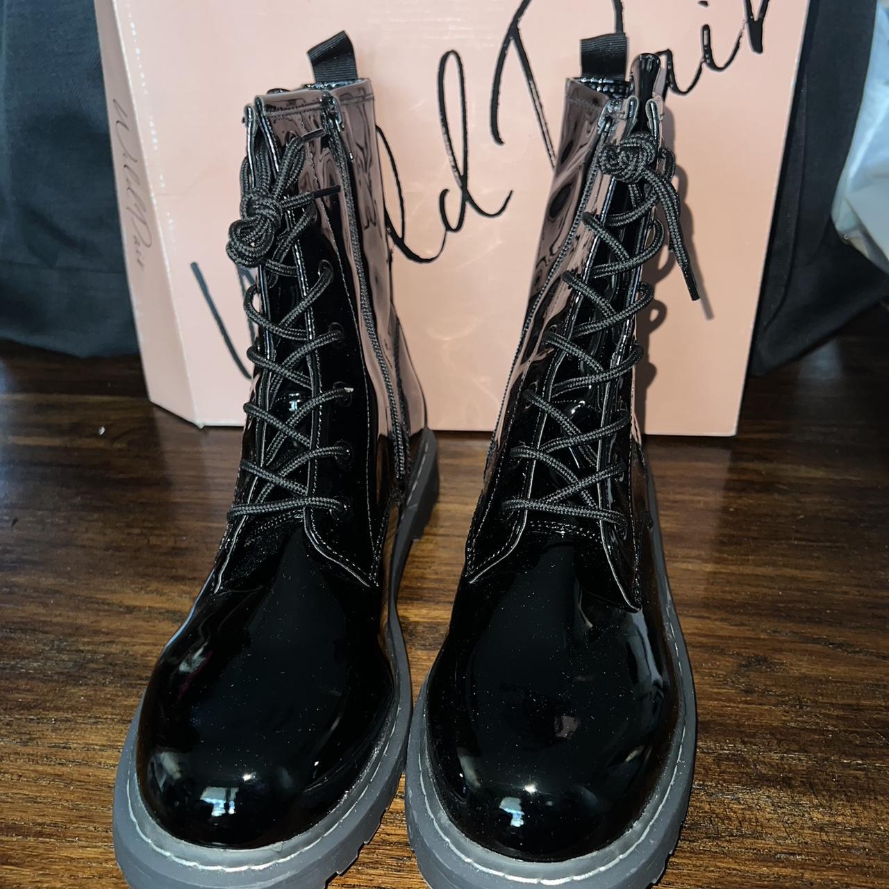 Wild Pair Ryyder Faux Patent Leather Combat Depop