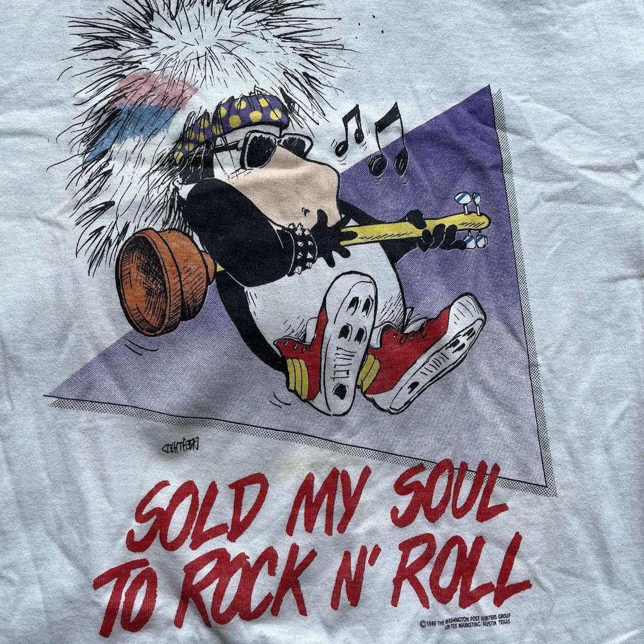 Vintage rare 80s rock n roll graphic size medium... - Depop