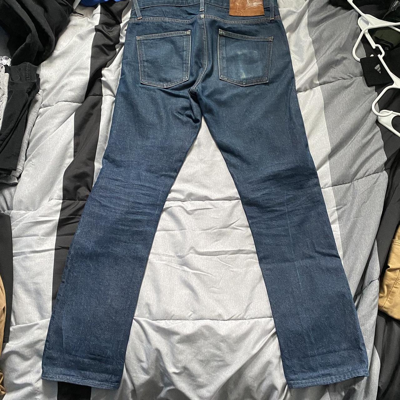 Naked Famous Denim Men S Navy And Blue Jeans Depop