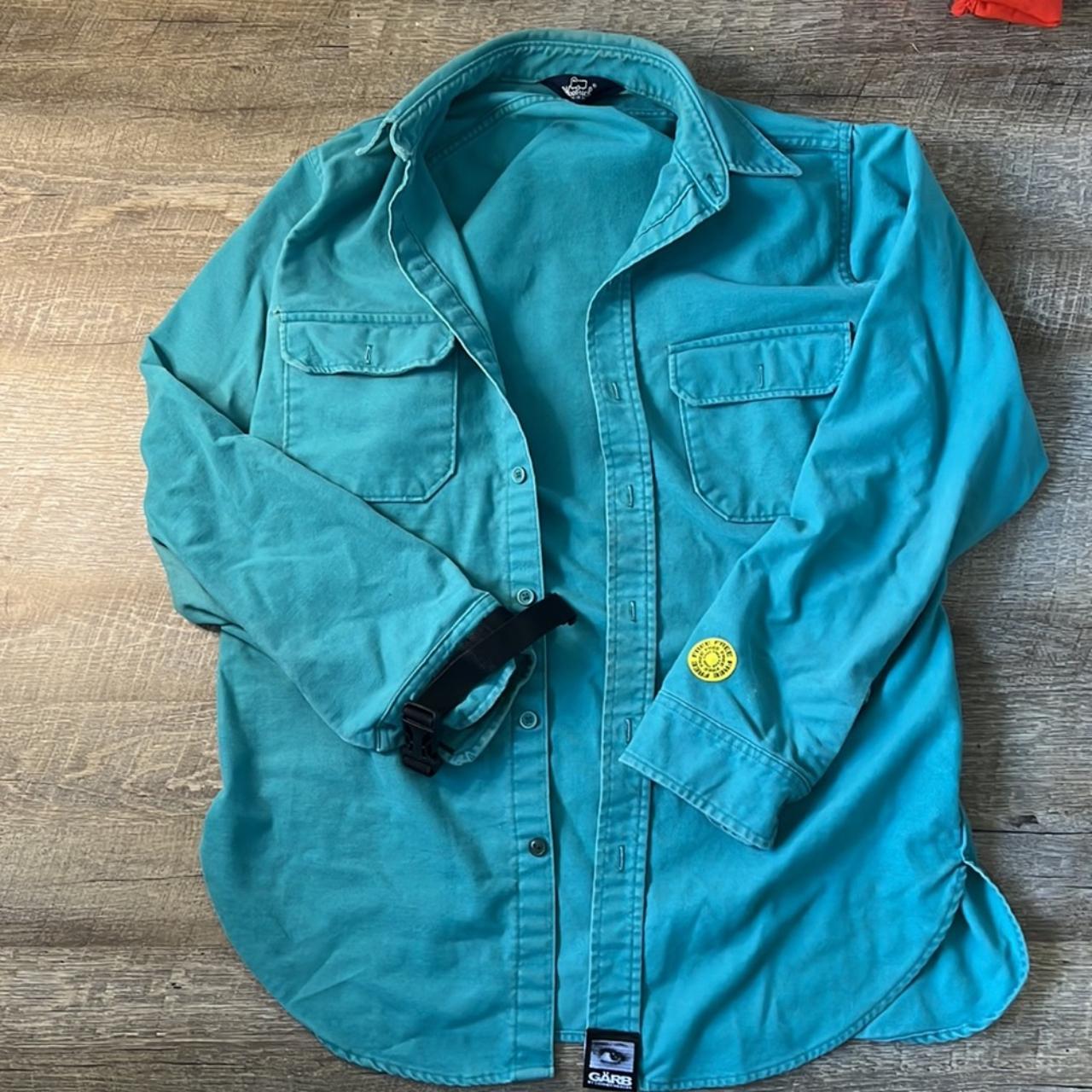 Men’s offers Blue Button Up Woolrich Collab Connor Meager