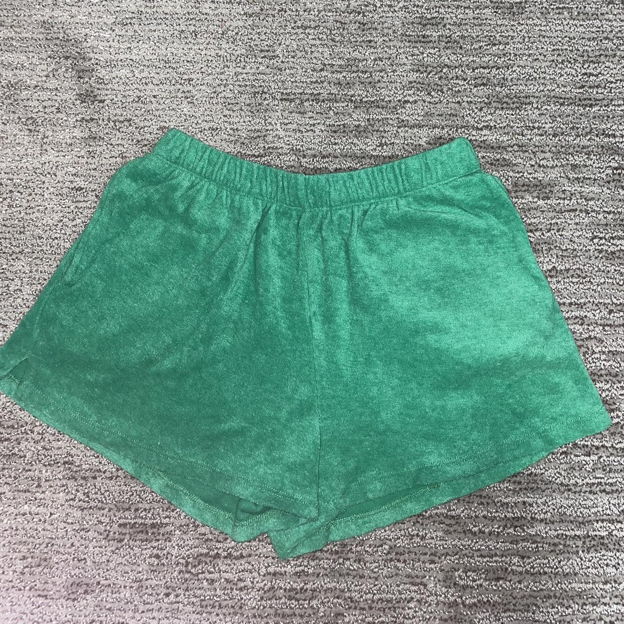 green velvet shorts. small but feels like extra