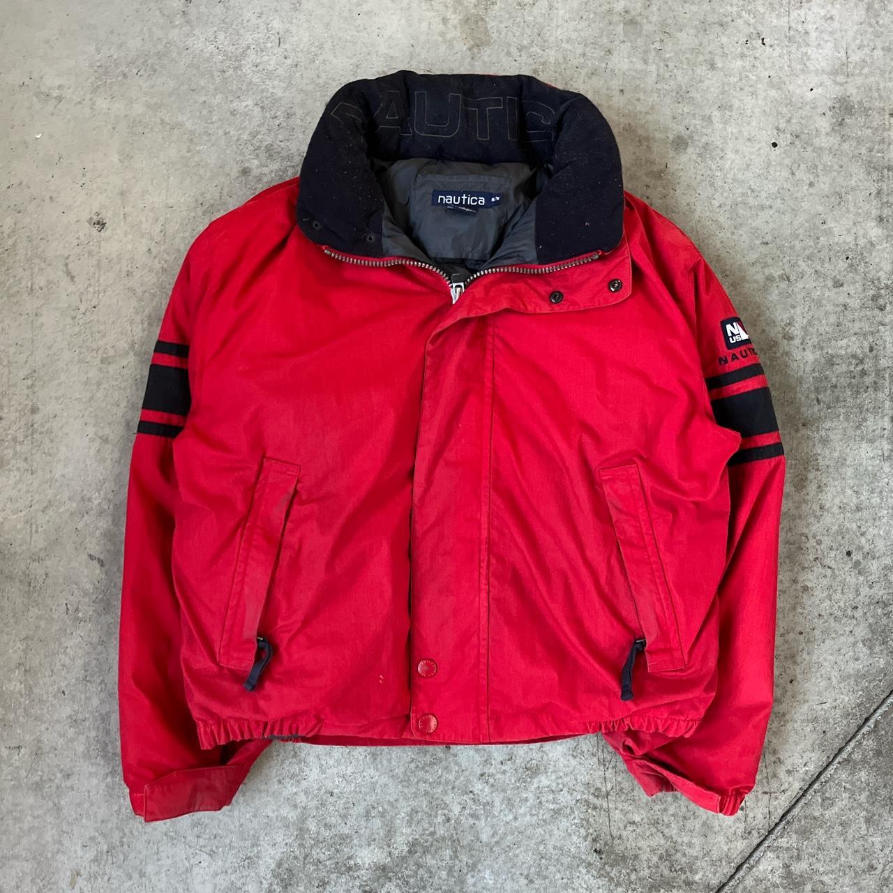 Nautica red puffer on sale coat