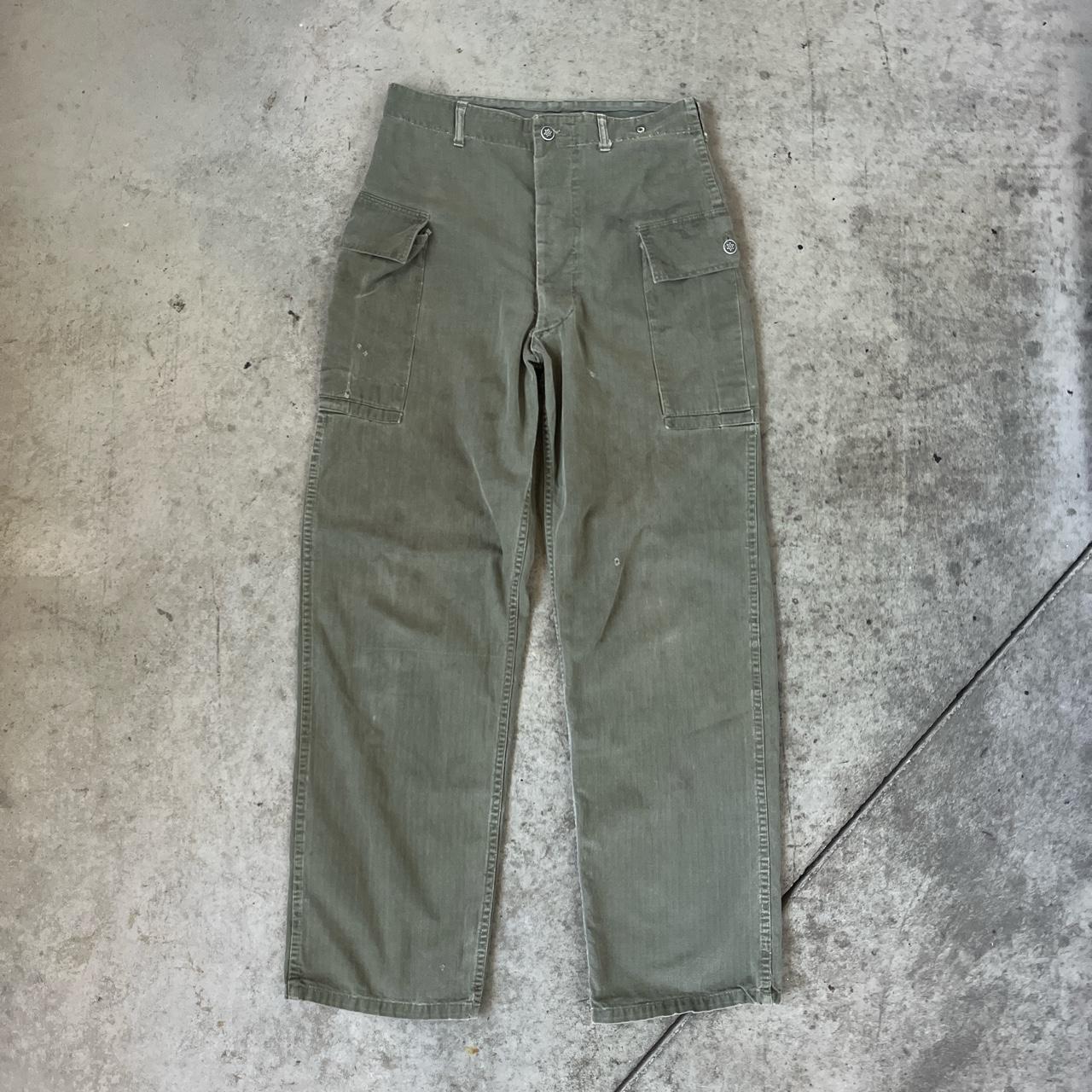 Vintage WWII hbt cargo pants Few small holes and... - Depop