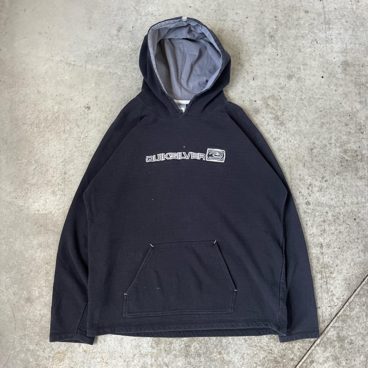 Quiksilver Men's Black Hoodie | Depop