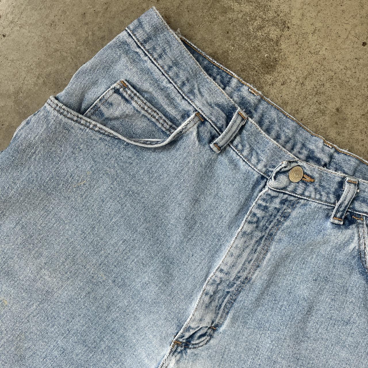 Vintage Wrangler light wash denim jeans shorts Few... - Depop