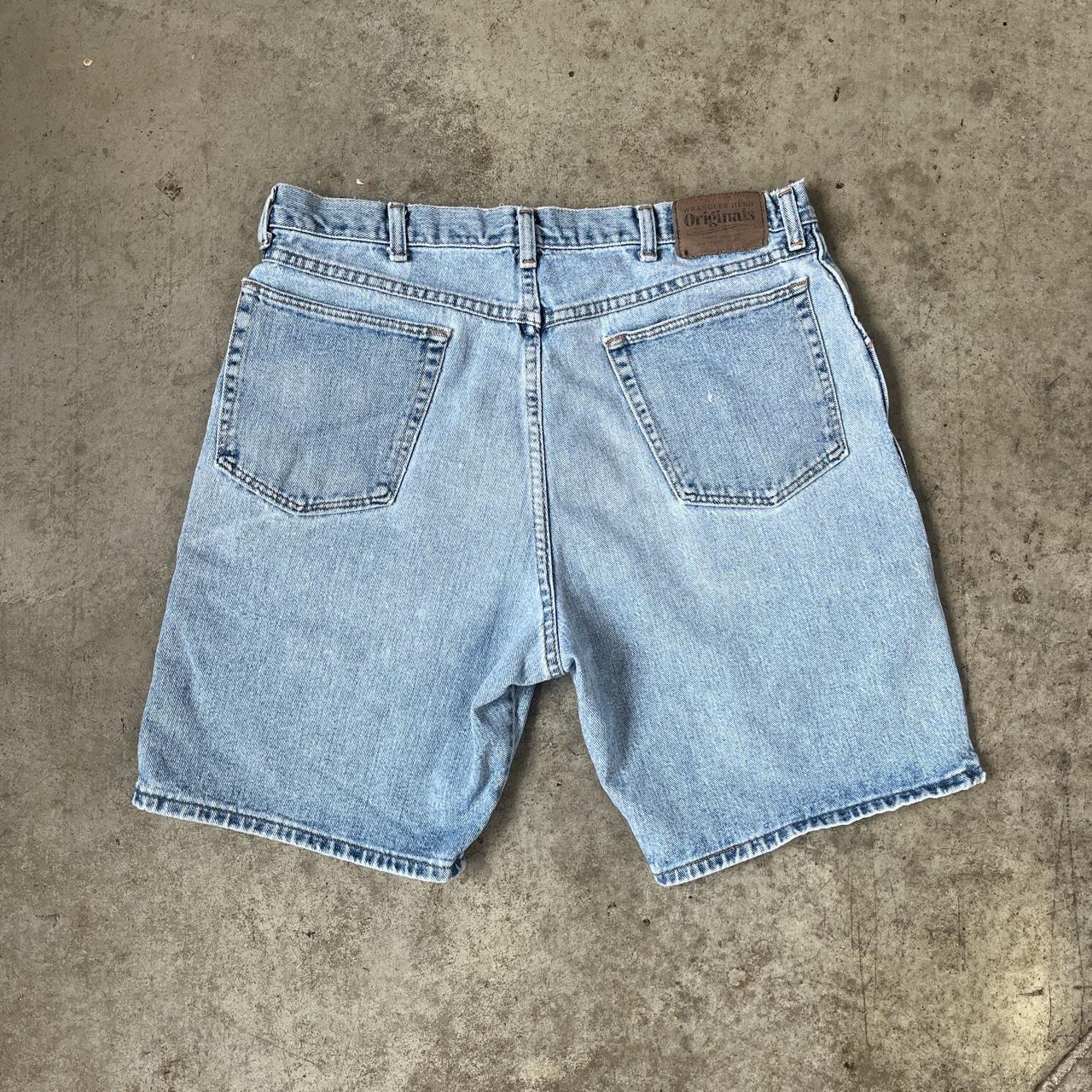 Vintage Wrangler light wash denim jeans shorts Few... - Depop