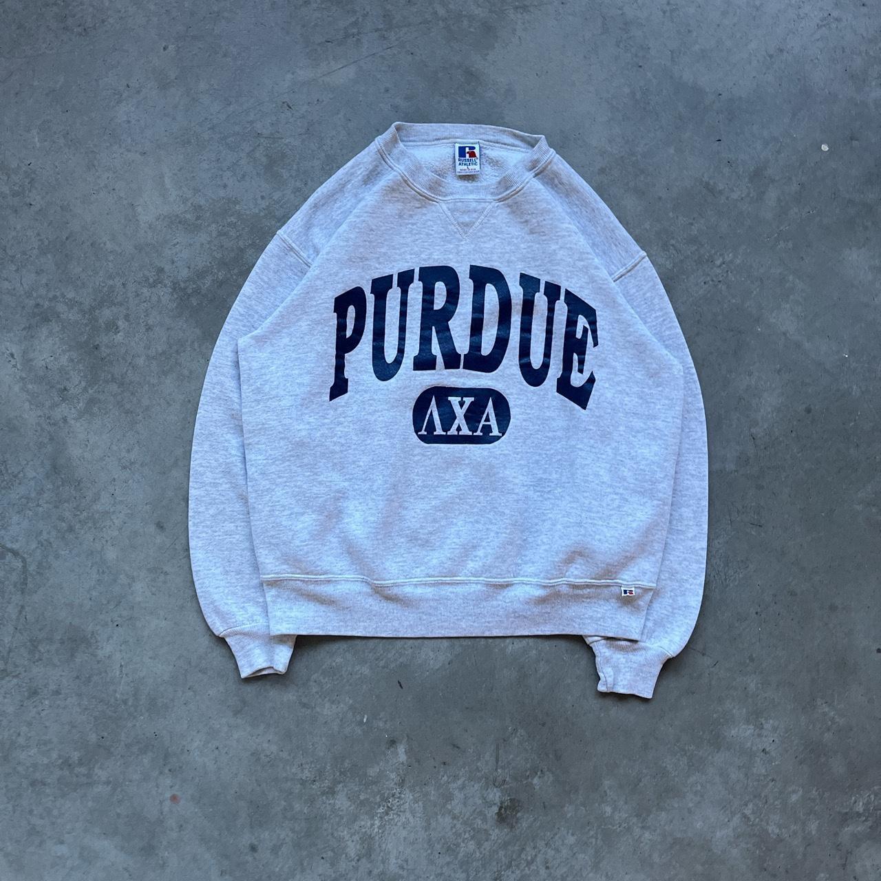 Vintage Russell Purdue fraternity sweatshirt Light... - Depop