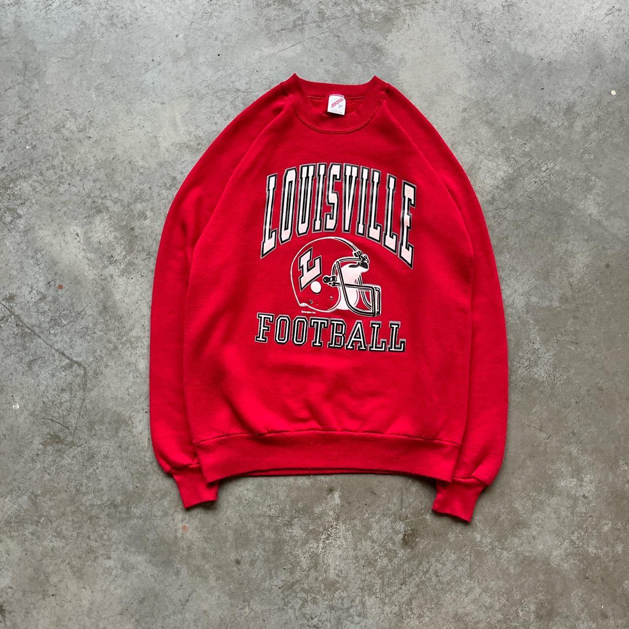 Vintage 80s Louisville Cardinals Red Pullover - Depop