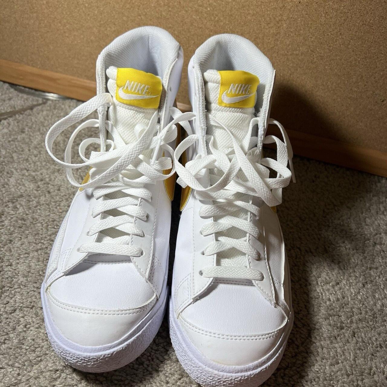 NIKE BLAZER MID NN GS KWE 77 WHITE YELLOW Shoe Size | Depop