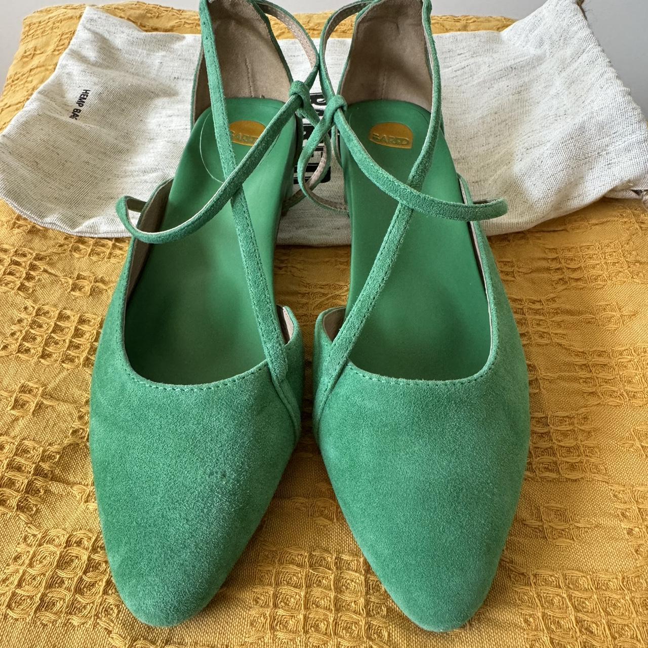 Ballet Flats Bared Footwear Sale Bared Skylark Green Suede Ballet