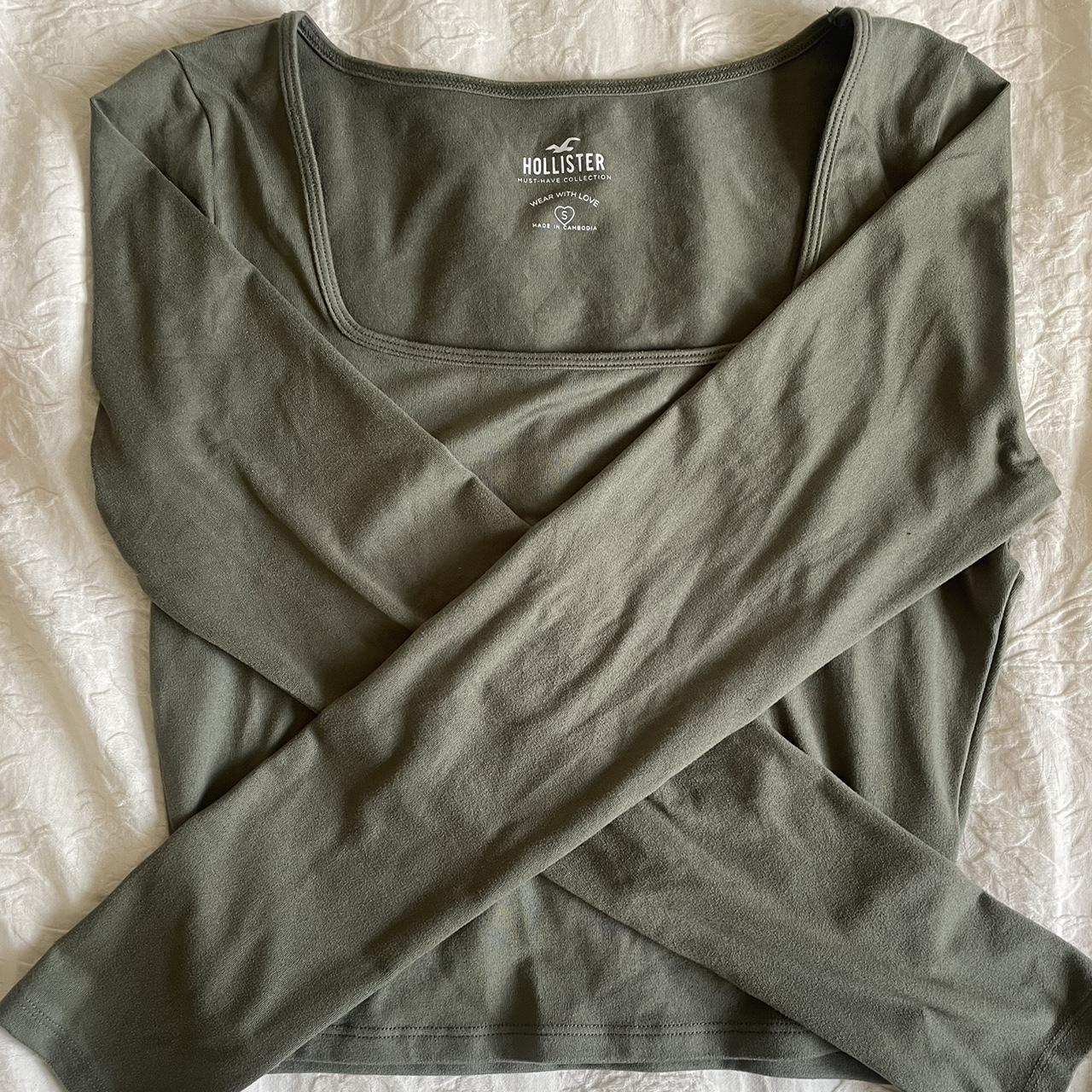 Olive green hollister shirt on sale