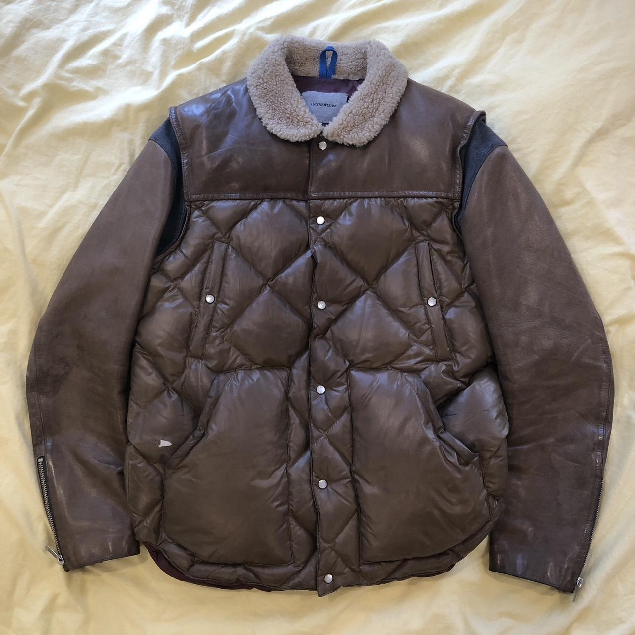 Undercover AW12 Leather Sleeve Puffer Jacket... | Depop