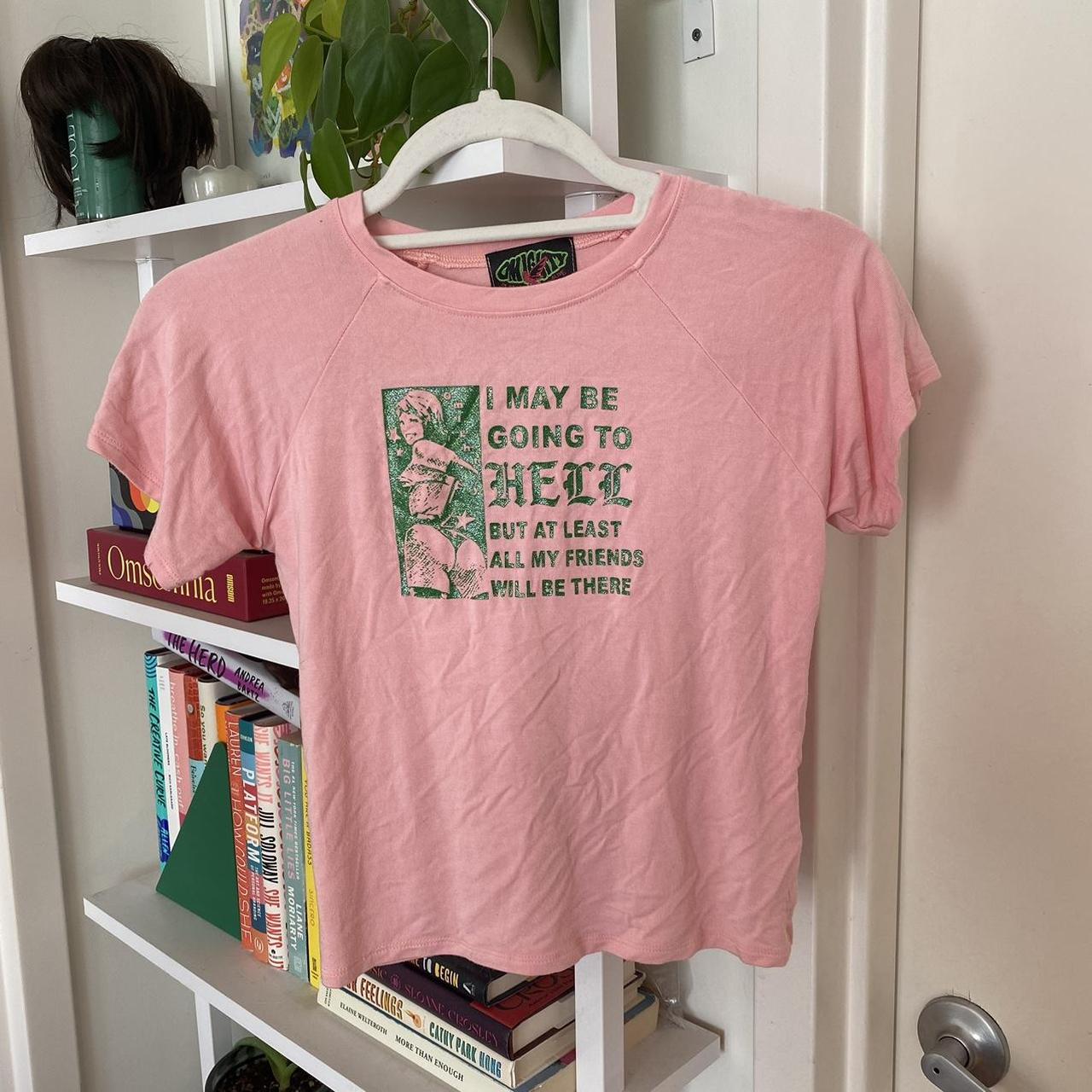 O-MIGHTY Women's Pink and Green T-shirt