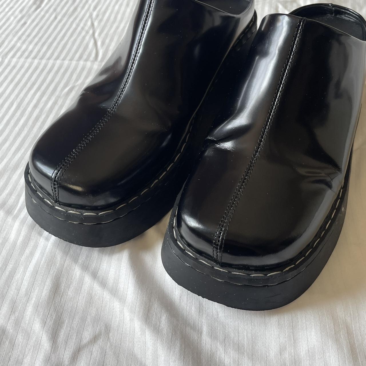 unif lurk mule ★ ꩜⋆ chunky platform mule with shiny... - Depop