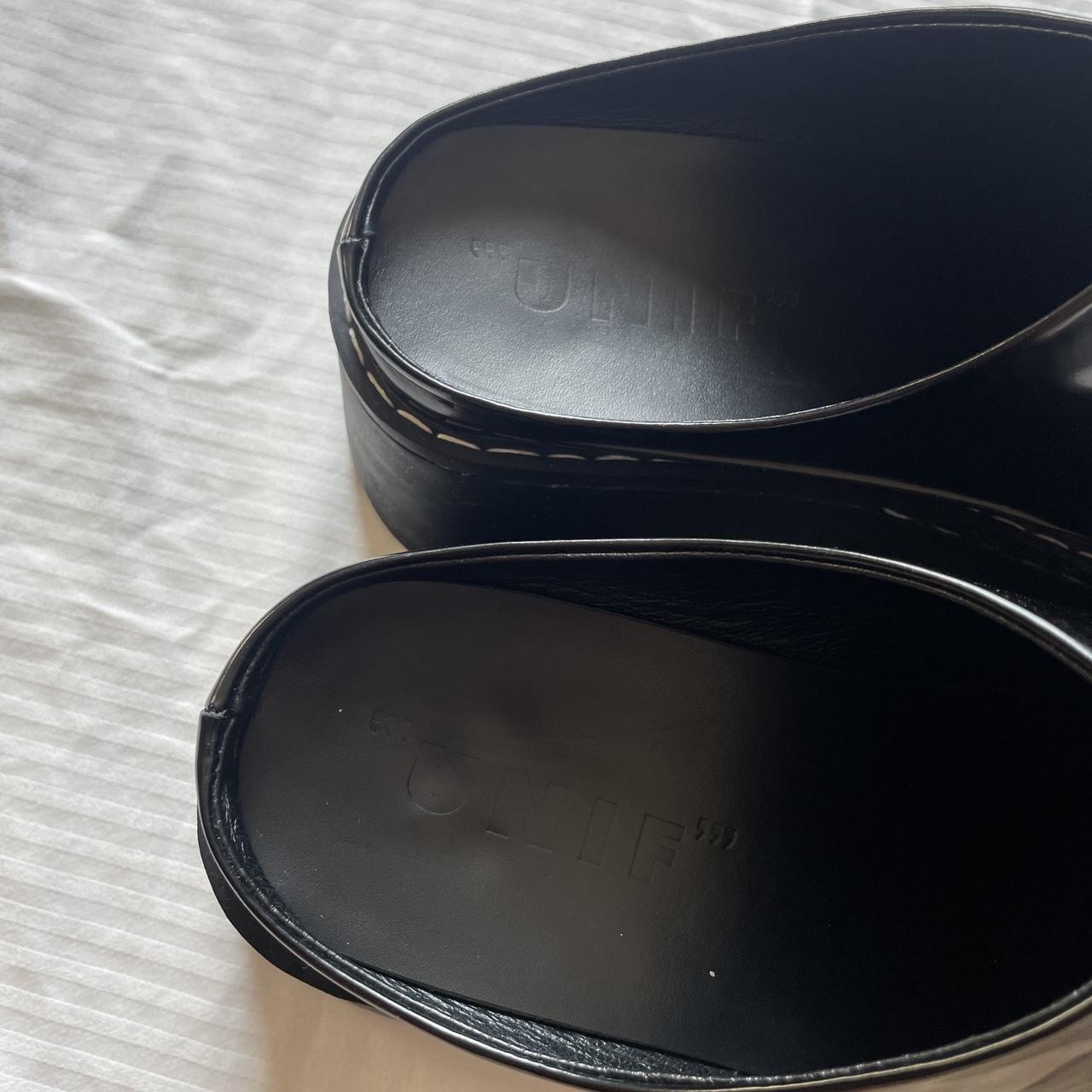 unif lurk mule ★ ꩜⋆ chunky platform mule with shiny... - Depop