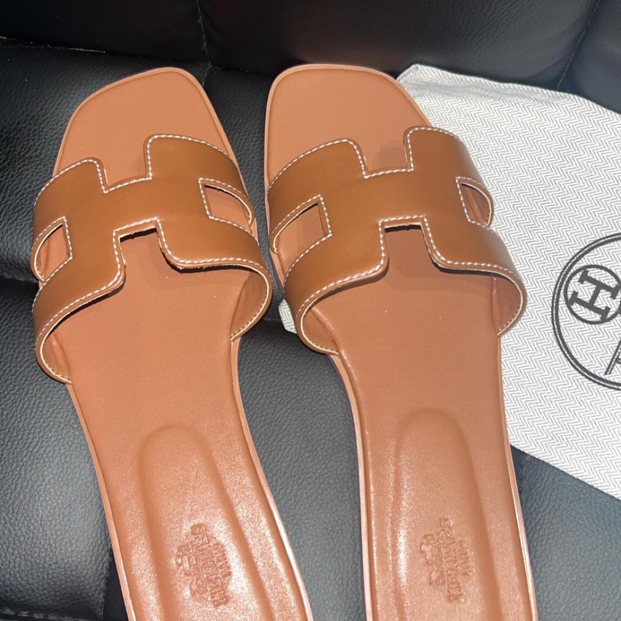 Women's Slides - Tan/Brown - US 9 – H slides Oran… - image 1