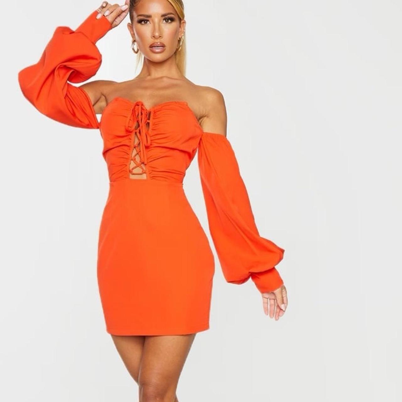 Bardot balloon sleeve dress hotsell