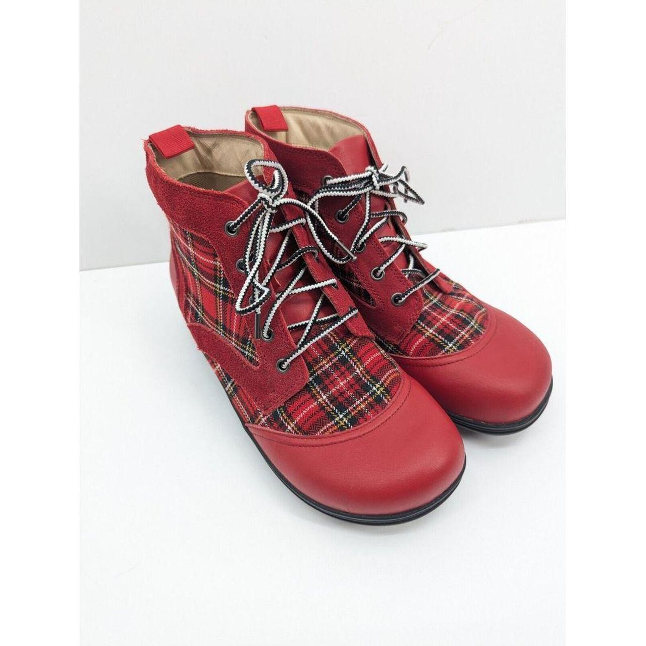 Alegria Women s Kylie Candy Apple Red Plaid Ankle. Depop