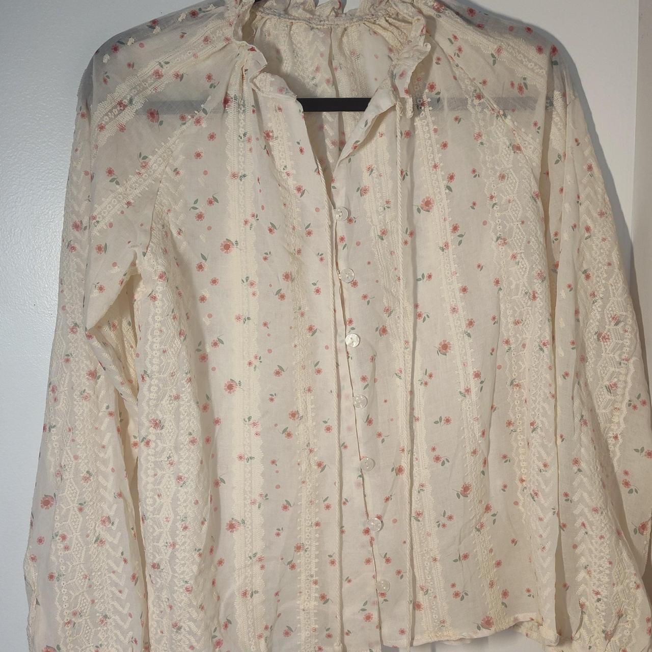 Source Unknown Women's Blouse - Cream/White - M –… - image 1