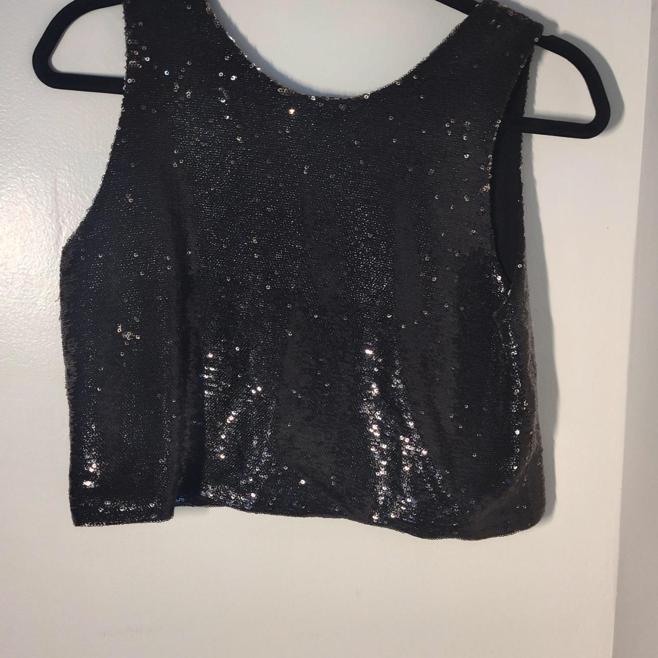 Source Unknown Women's Crop top - Black/Silver - … - image 2