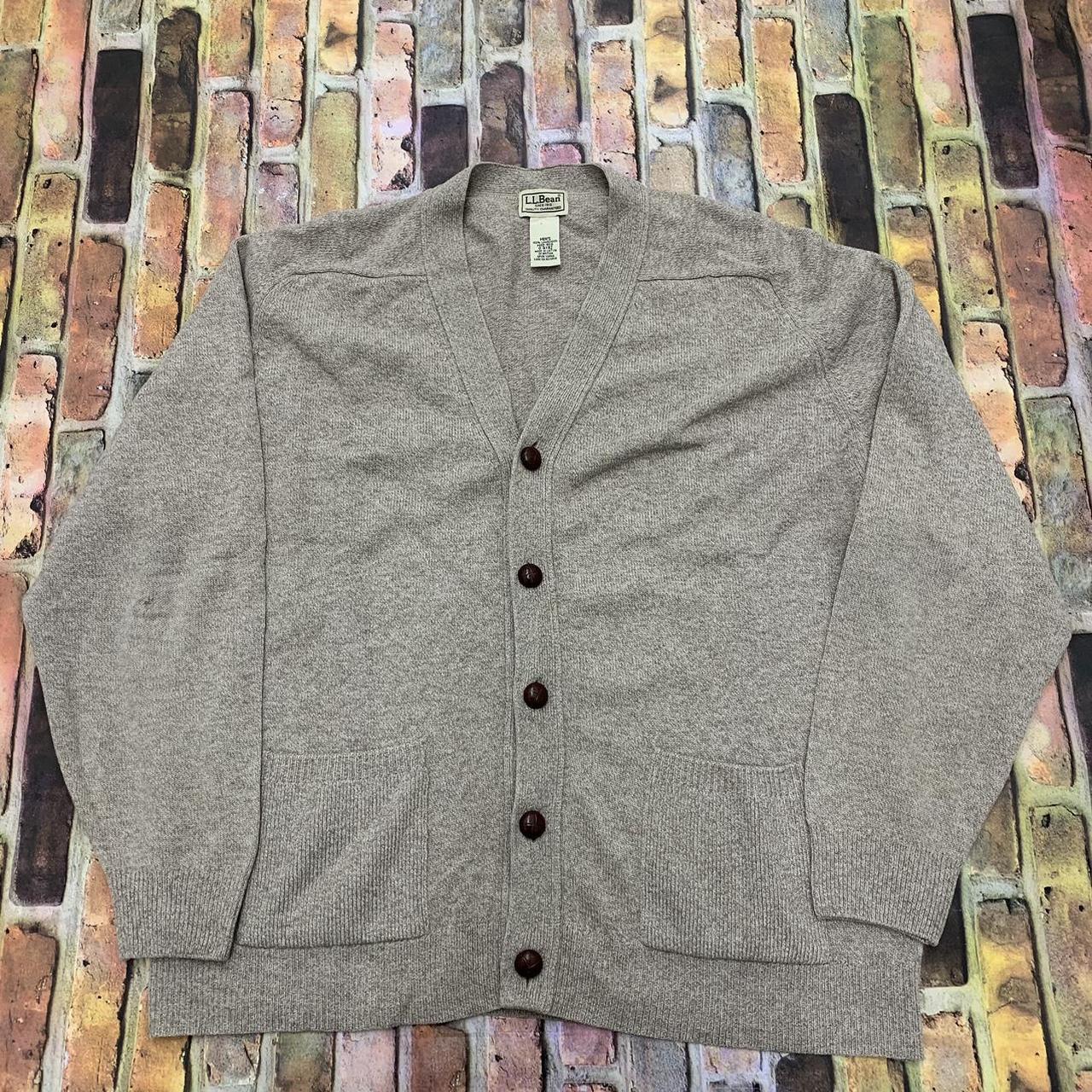 L.L.Bean Men's Cream Cardigan Depop