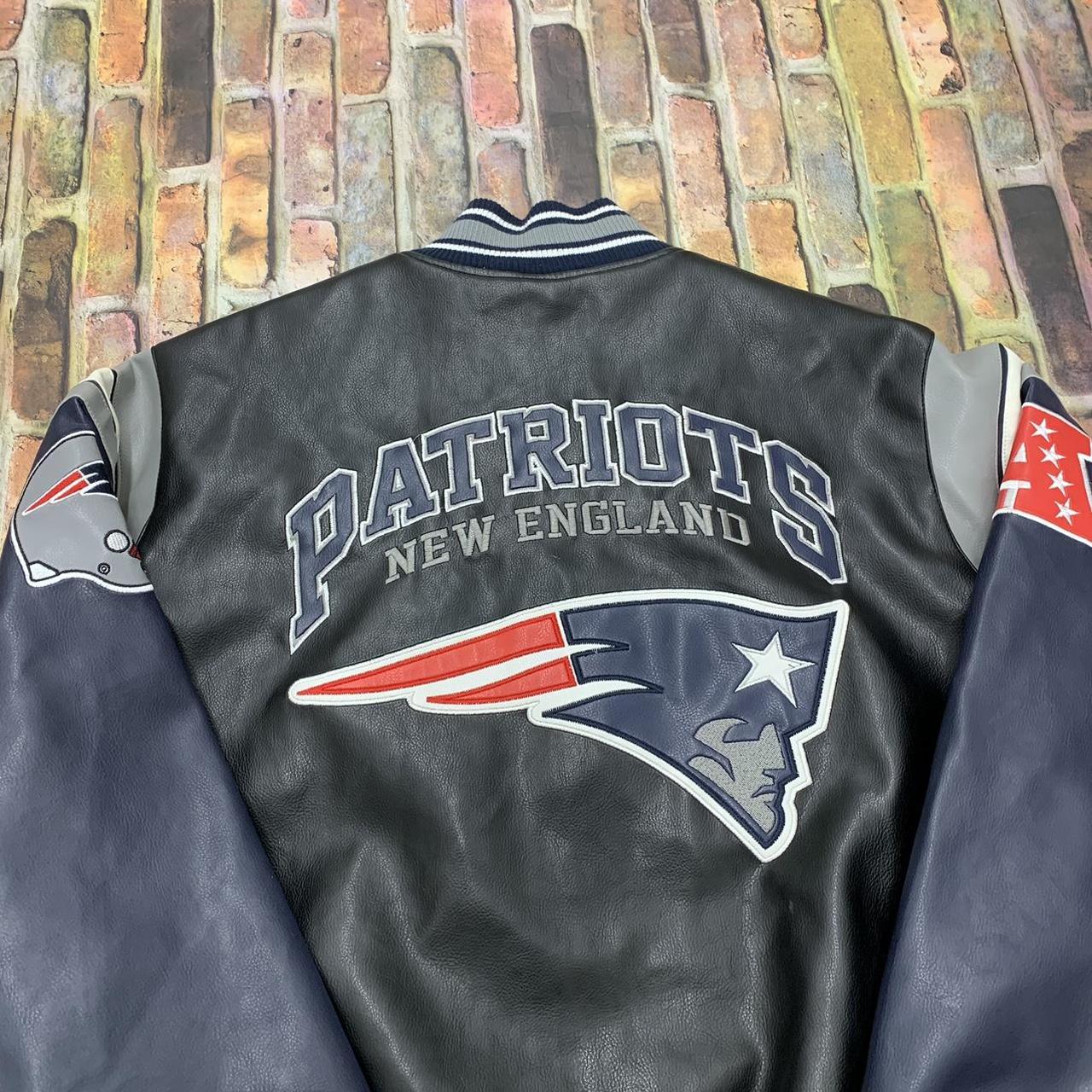 New England Patriots Biker Jacket Tagged as - Depop