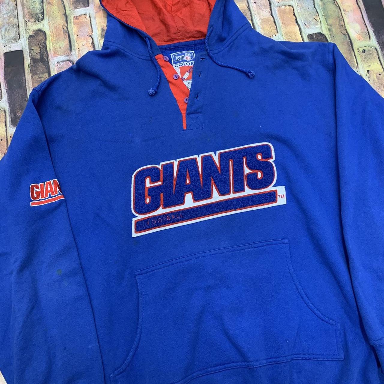 New York Giants Vintage Blue Hoodie Size XL -Any - Depop