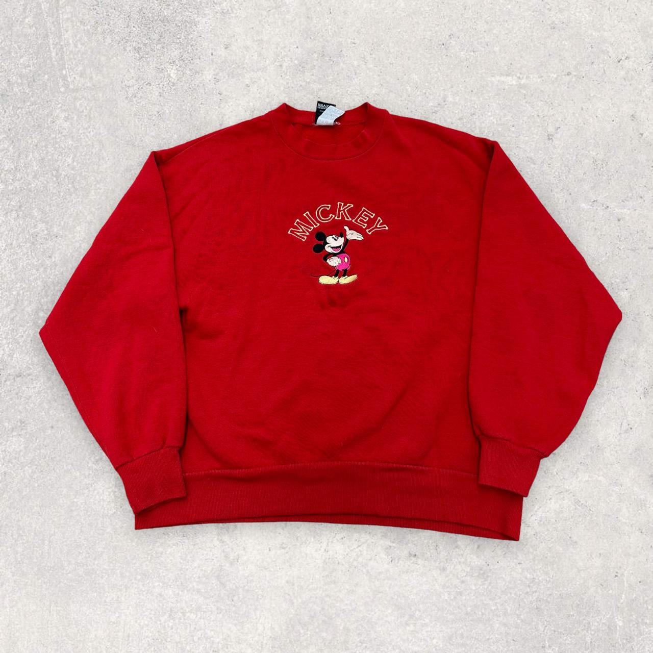 Vintage Disney Mickey Mouse Sweatshirt In Red. From - Depop